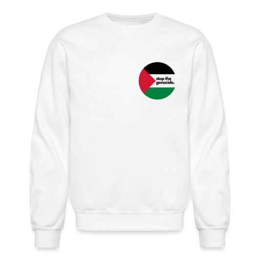 "stop the genocide" Unisex Crewneck - white